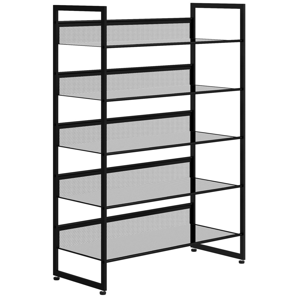 Shoe Rack, Shoe Stand With 5 Levels, Shoe Rack For Max. 15 Pairs Of Shoes, Shoe Organizer With Handle For Entrance, Bedroom, Steel, 72 X 30 X 102 Cm, Black