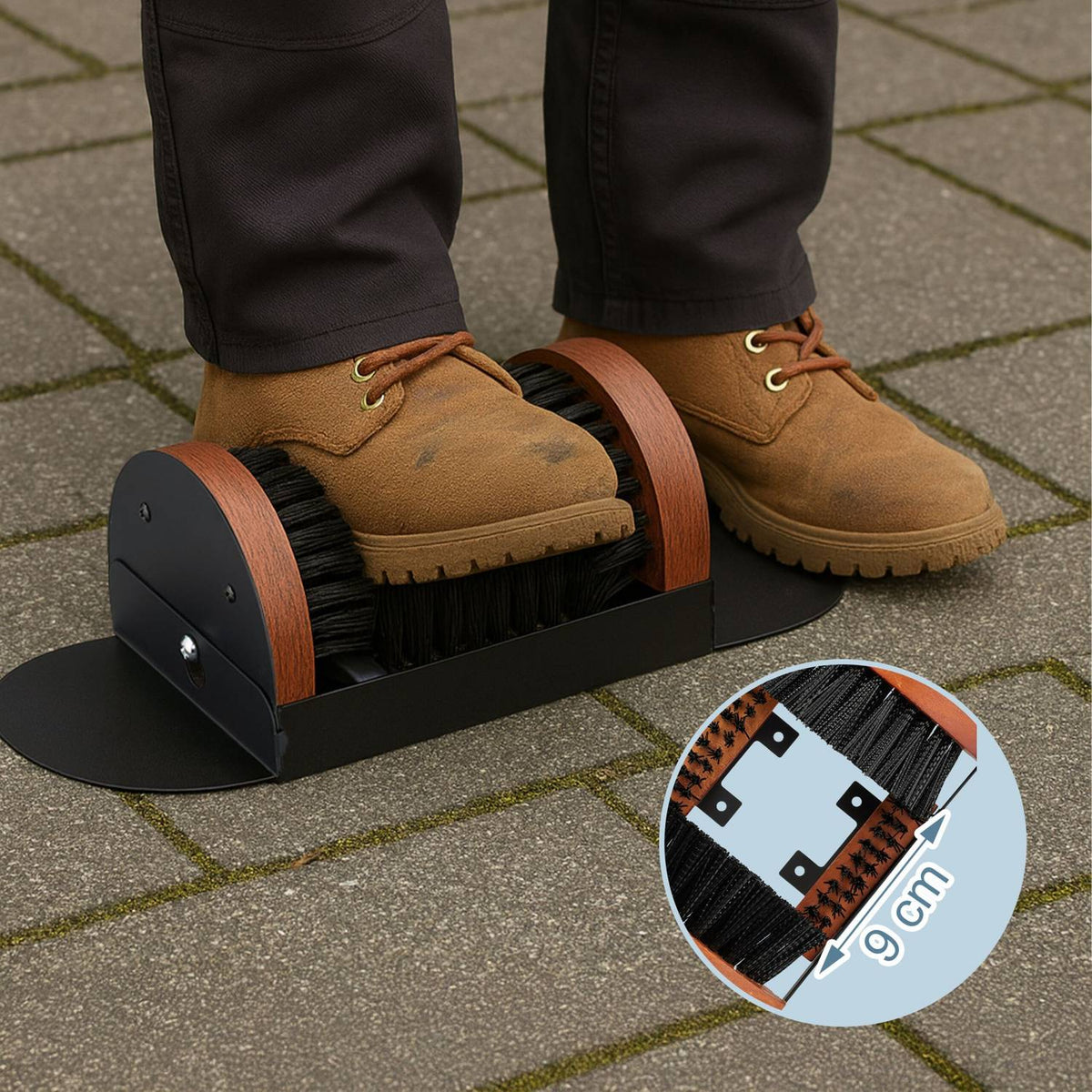 Shoe Scraper with Surround Brushes – Outdoor Boot Cleaner