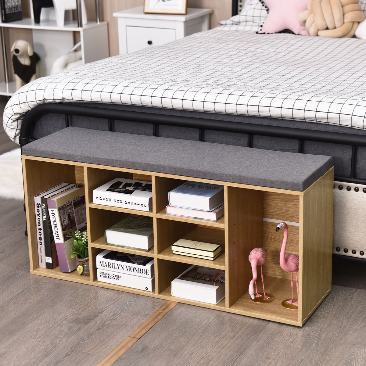 Shoe Storage Bench With 10-Cube Organizer, 41 Inch