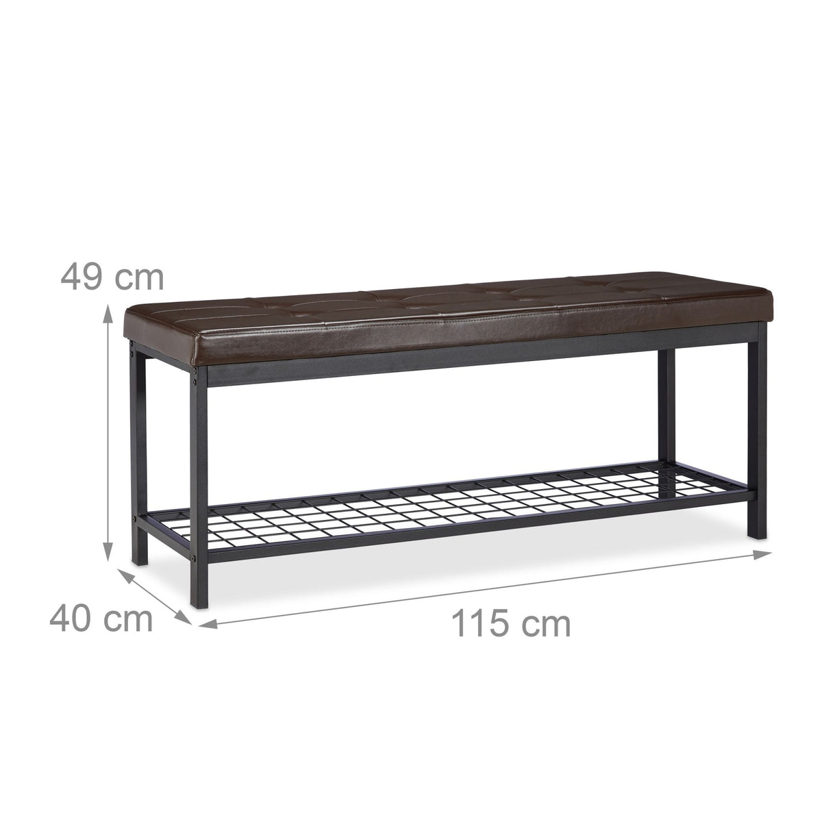 Shoe bench XXL with cushion