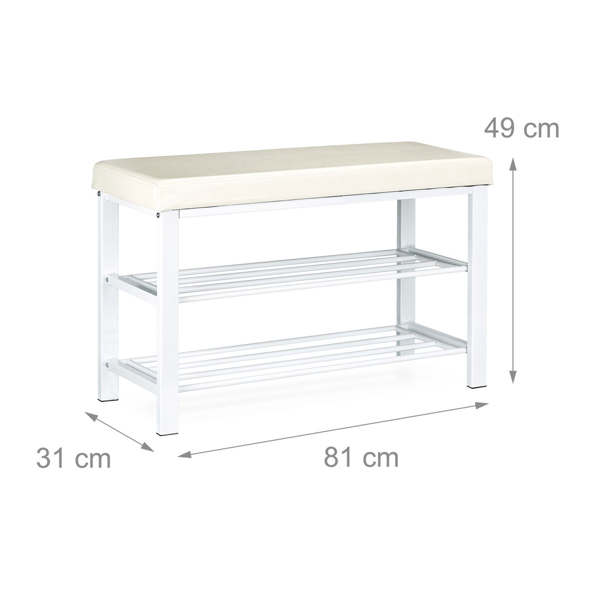 Shoe bench with padded seat