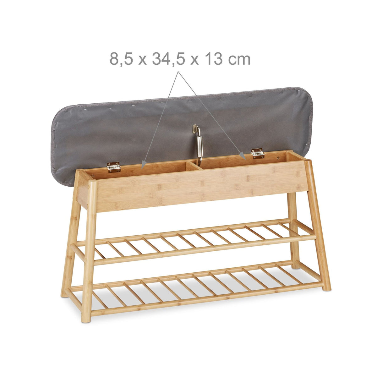Shoe bench with seat and storage space