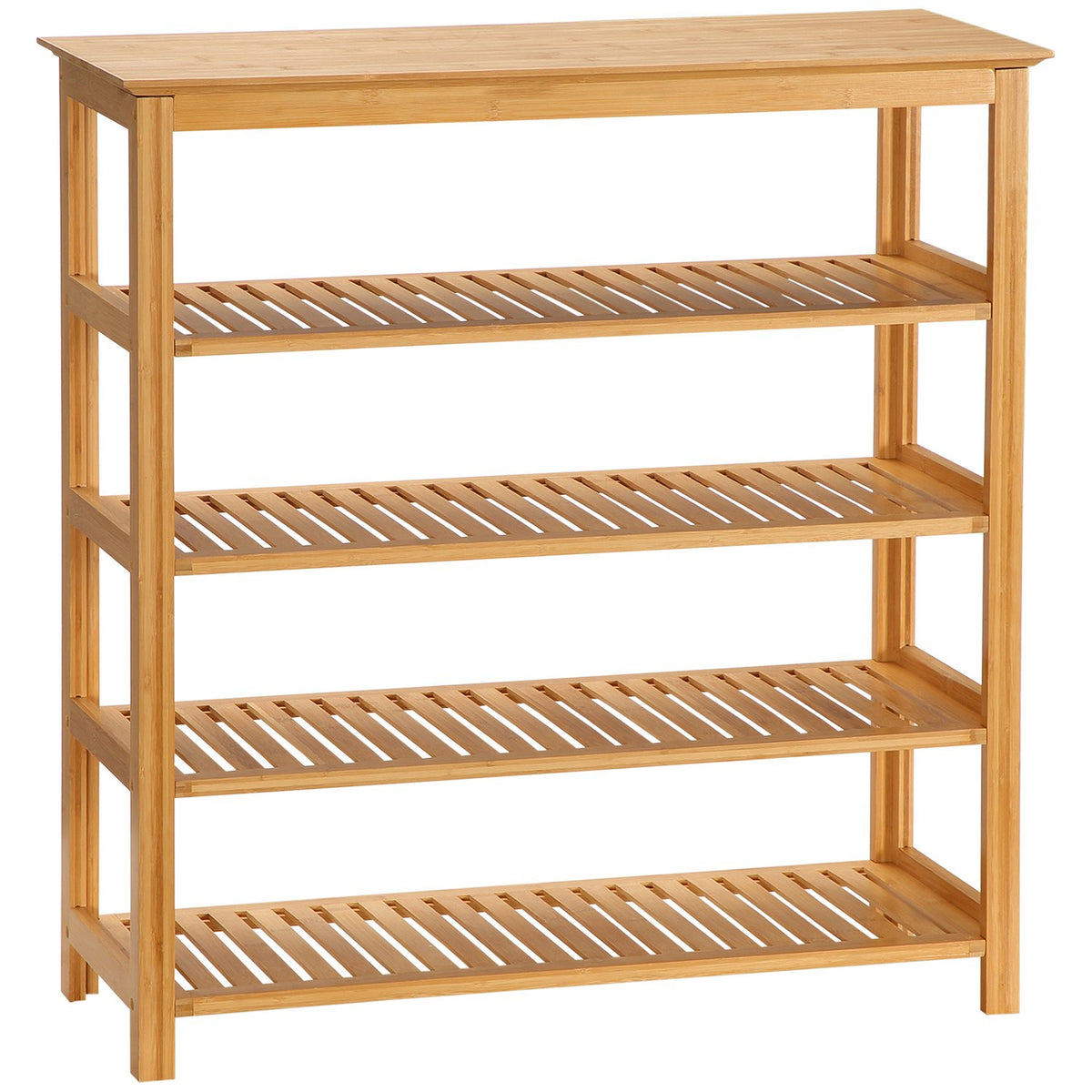 Shoe rack, shoe stand with 5 levels, shoe organizer for 20 pairs of shoes, shoe rack for entrance, hallway, bamboo, 80x29x82cm, natural