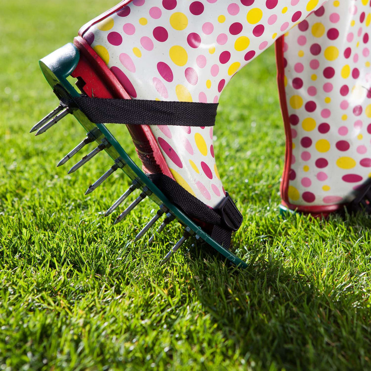 Shoes for lawn aerators