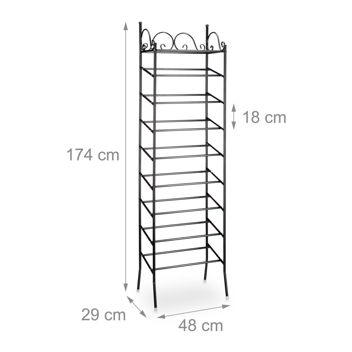 Shoe shelf COUNTRY in metal for 40 shoes
