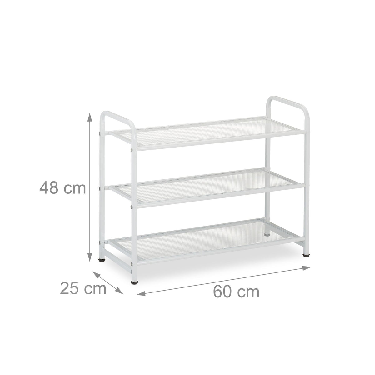 Shoe shelf in white metal