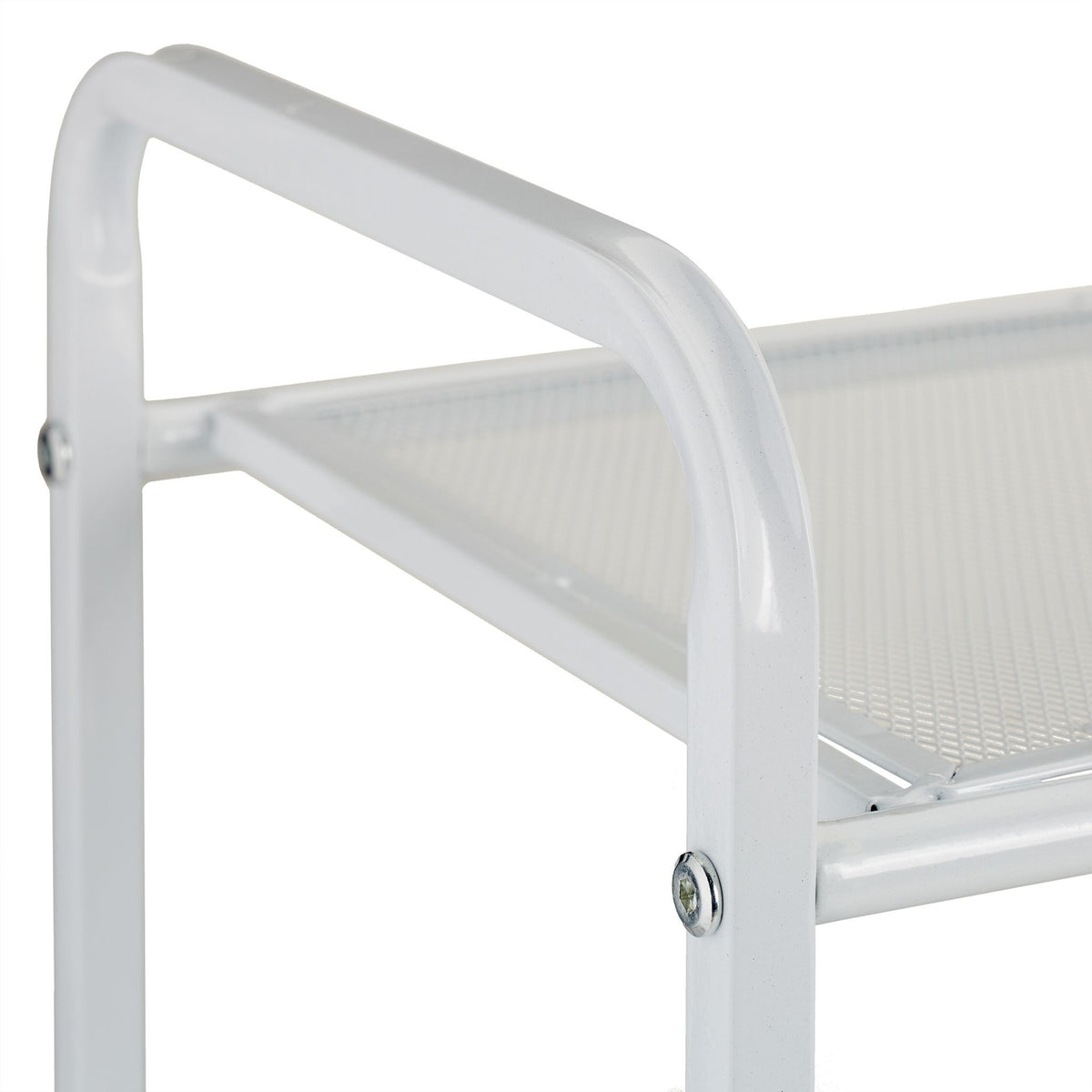 Shoe shelf in white metal