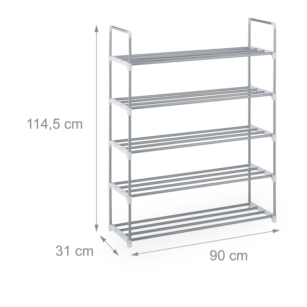 Shoe shelf metal silver