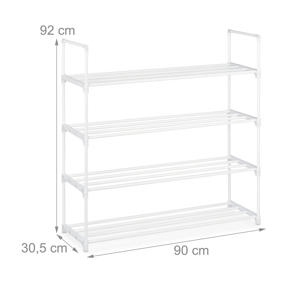 Shoe shelf white, in metal