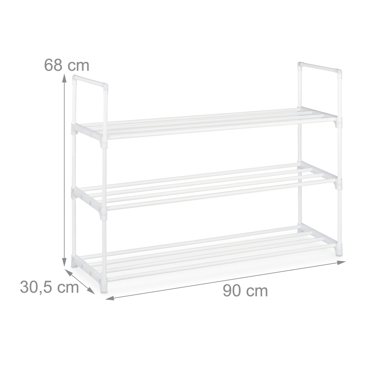 Shoe shelf white, in metal
