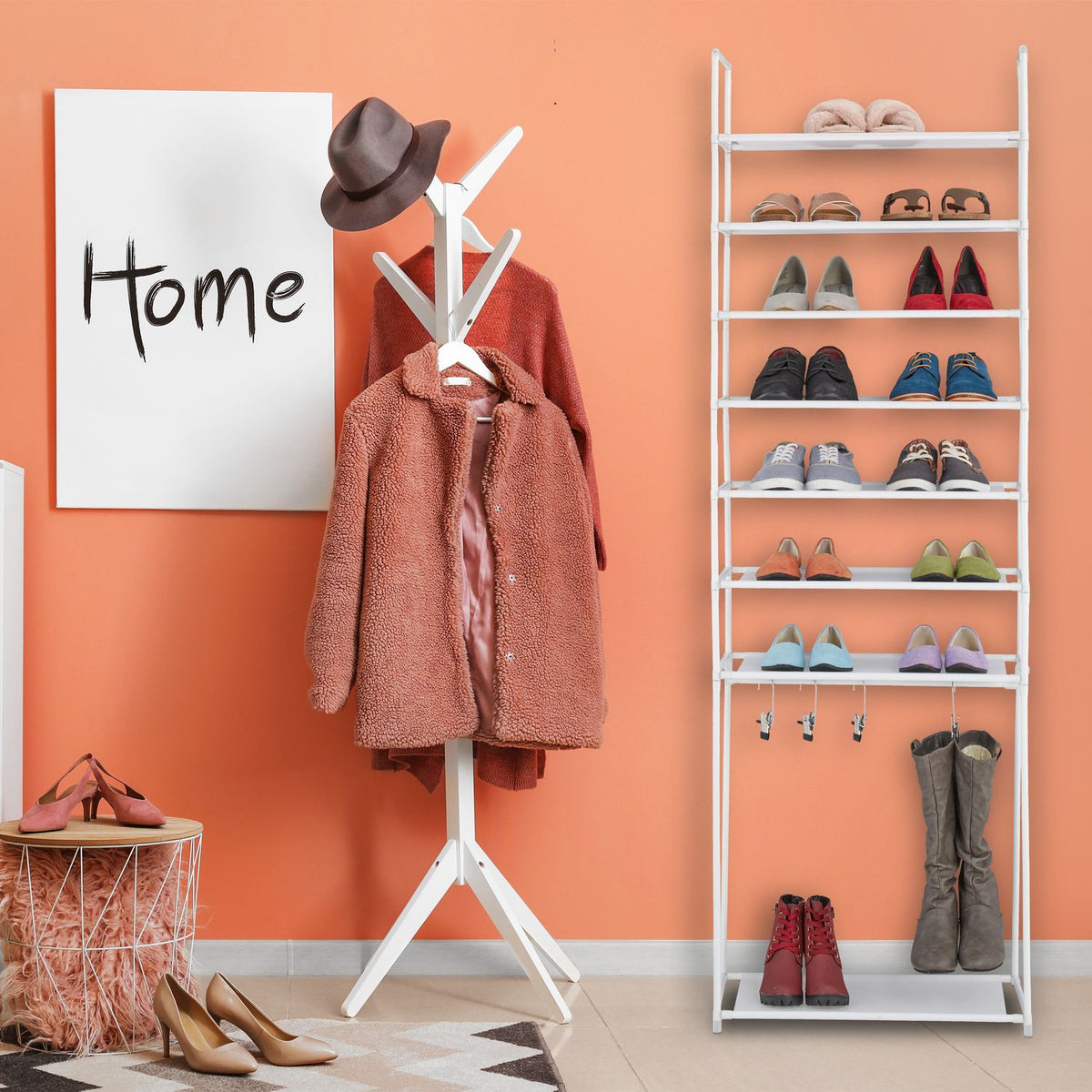 Shoe shelf with 8 shelves