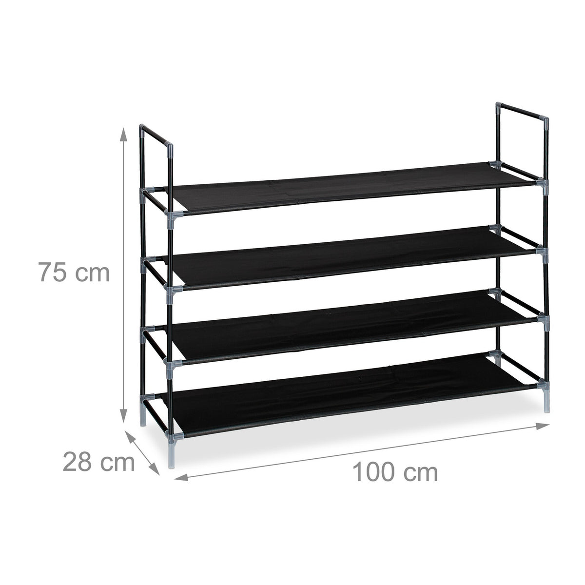 Shoe shelf with fabric levels 1 m