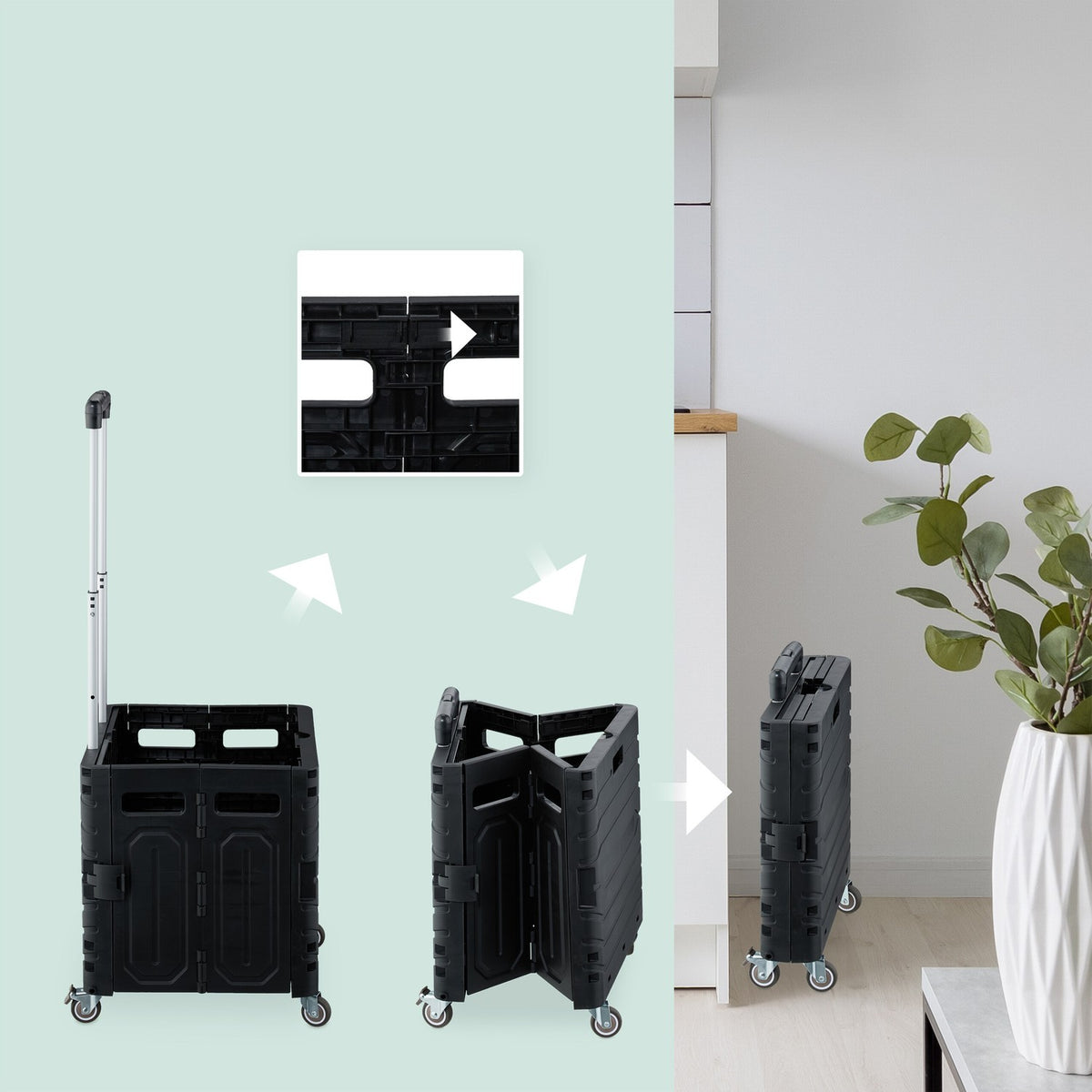 Shopping cart with telescopic handle