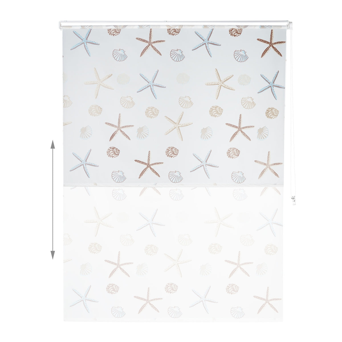Shower Roller Blind, Ocean Print, Water-Repellent