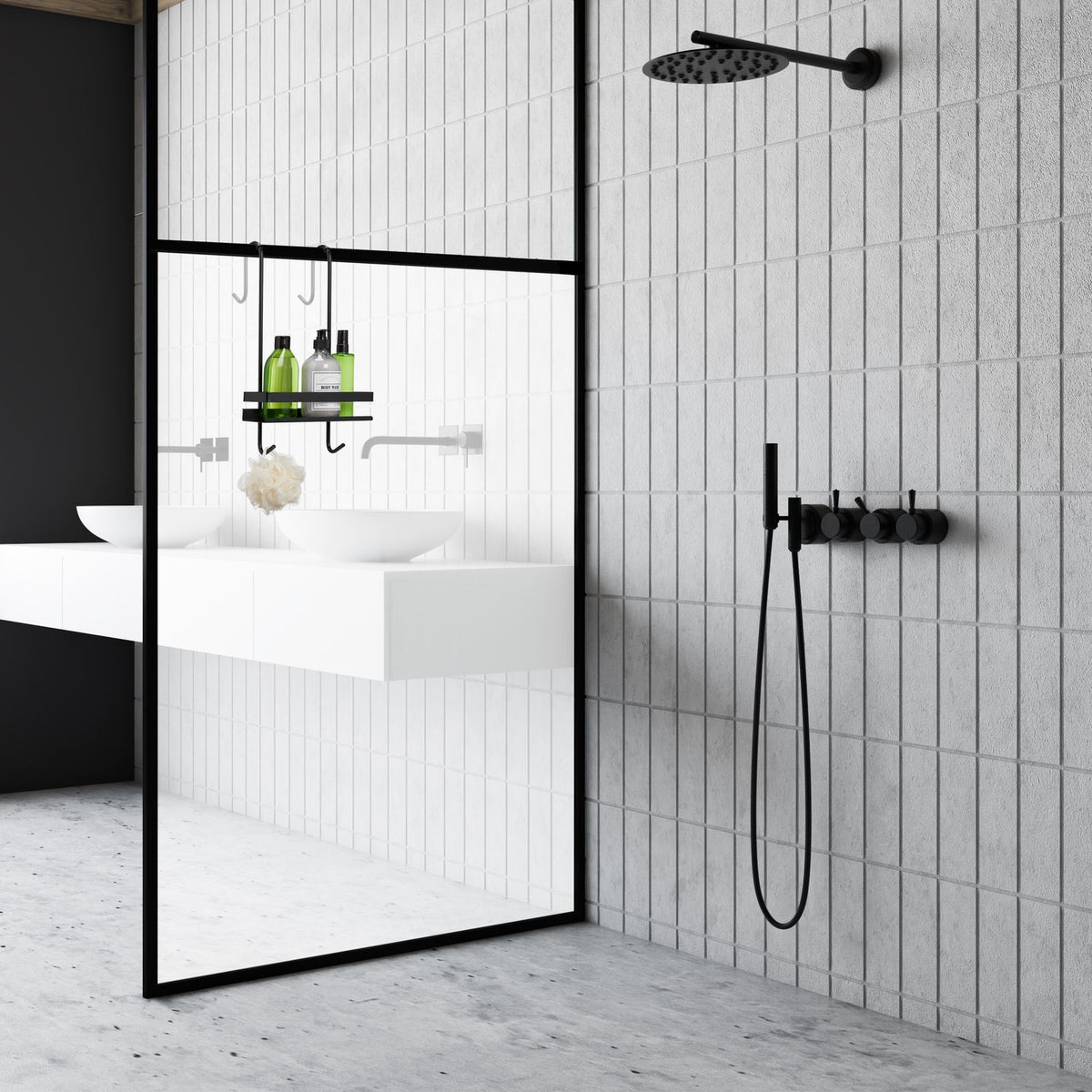 Shower cabin to hang black