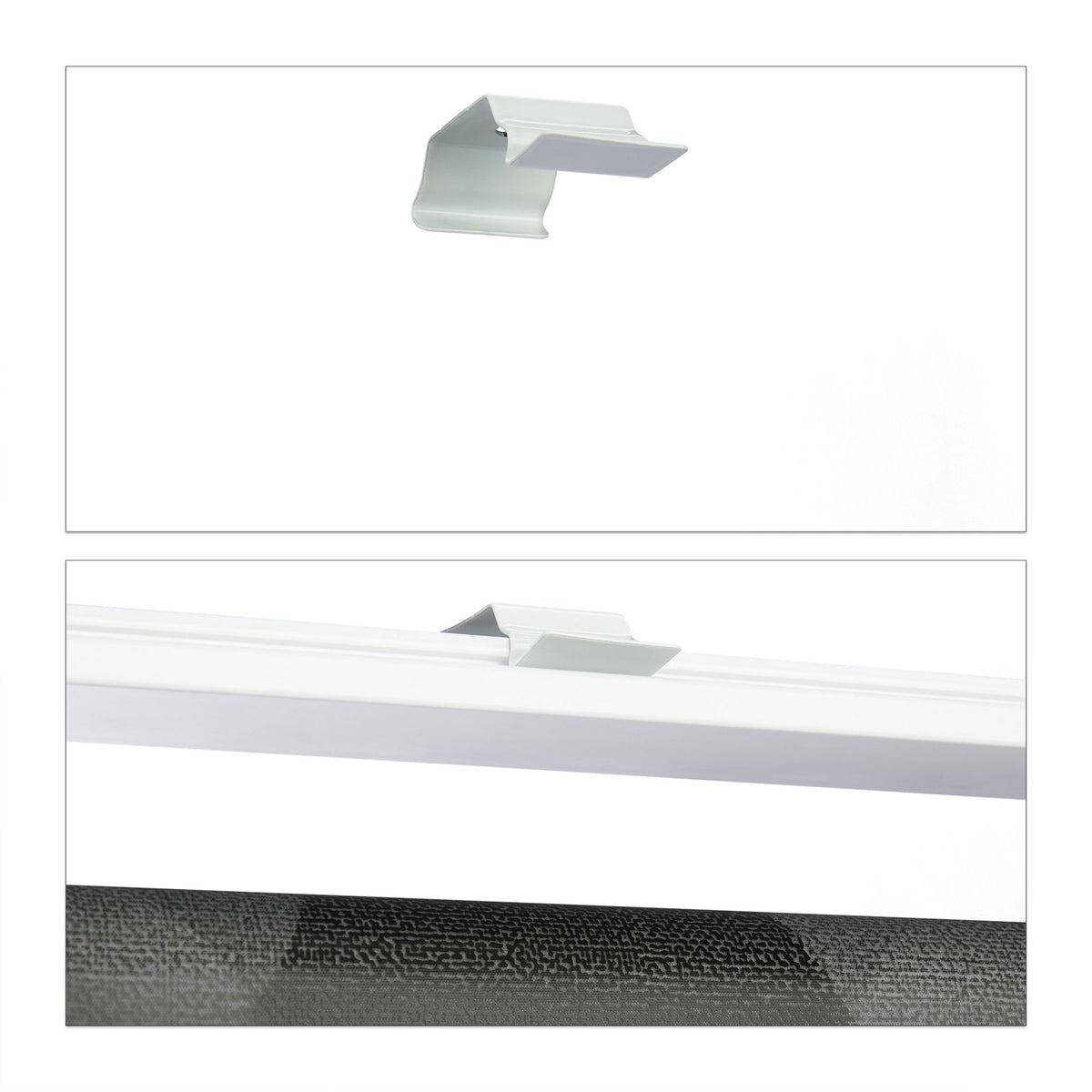 Shower curtain gray dots