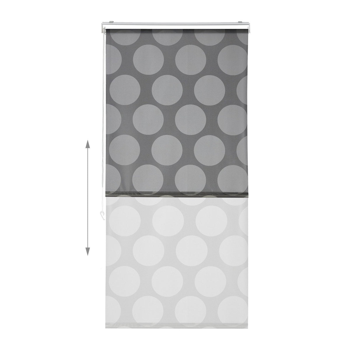 Shower curtain gray dots