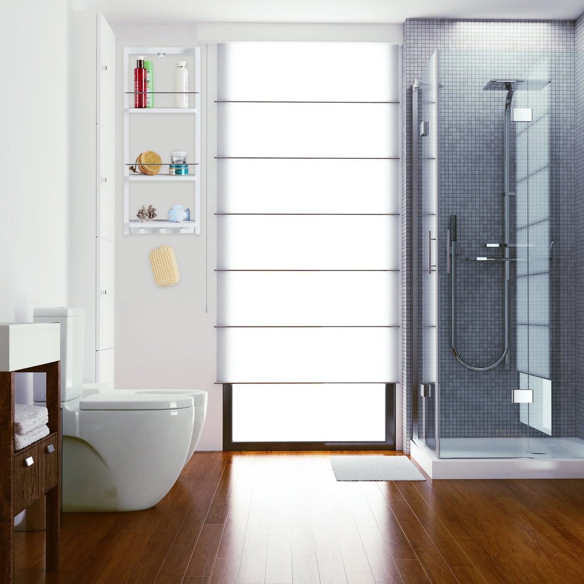 Shower shelf white
