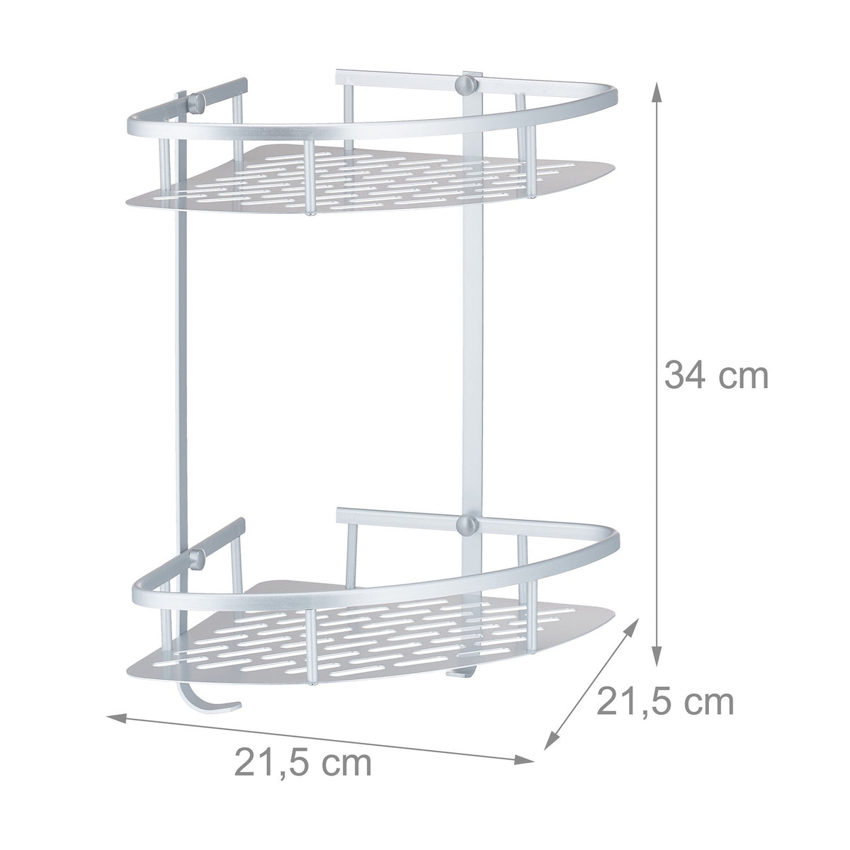 Shower shelf with 2 shelves