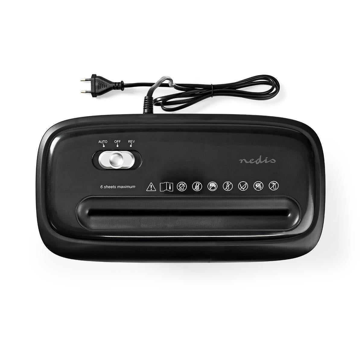 Shredder | 6x A4 pages | 12 l | Safety standard: DIN 4 | 300 W | Black