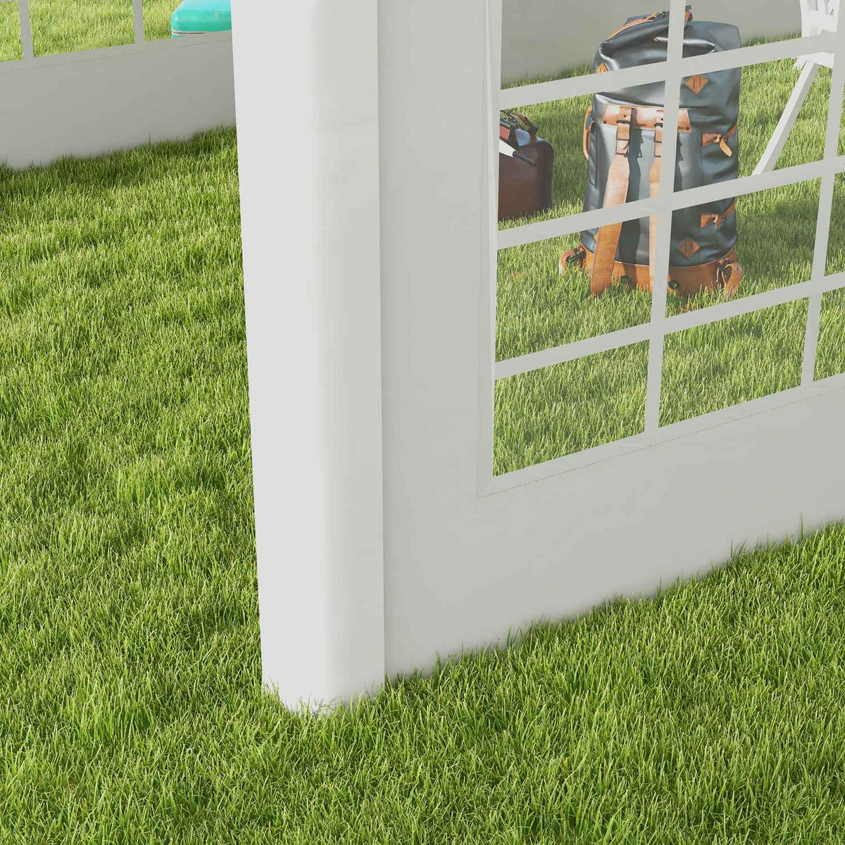 Side Panel With Window, Side Wall For Pavilion Approx. 6 X 2 M Side Tarpaulin Replacement Wall For Party Tent, White