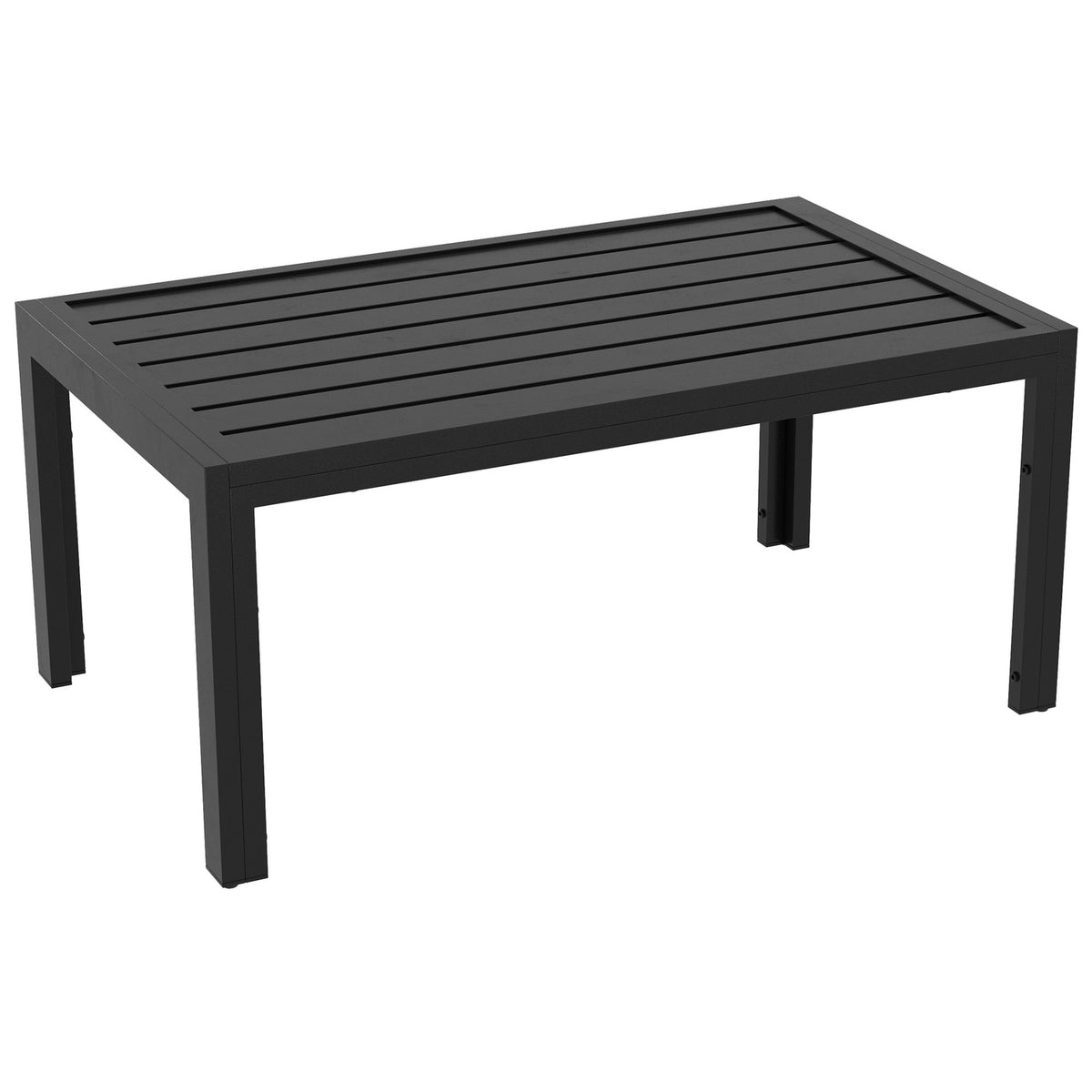 Side Table Balcony Table Made of Steel Rectangular Coffee Table Weatherproof Garden Table Easy Care Sofa Table Outdoor Table for Balcony Garden Terrace Porch Living Room 101.5 x 61 x 46 cm Black |