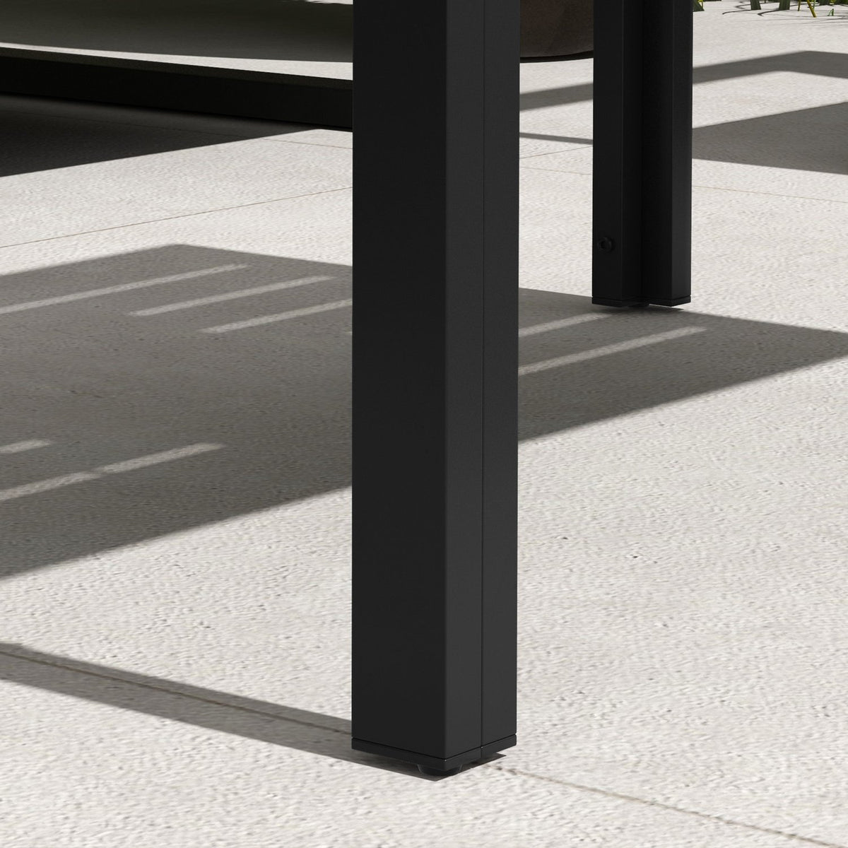 Side Table Balcony Table Made of Steel Rectangular Coffee Table Weatherproof Garden Table Easy Care Sofa Table Outdoor Table for Balcony Garden Terrace Porch Living Room 101.5 x 61 x 46 cm Black |