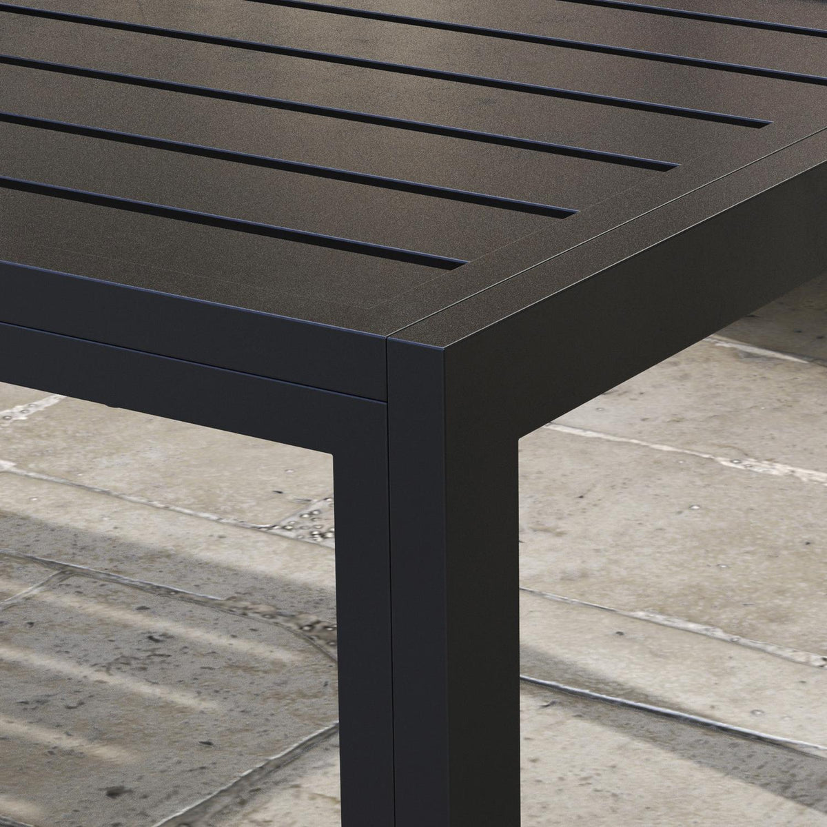 Side Table Balcony Table Made of Steel Rectangular Coffee Table Weatherproof Garden Table Easy Care Sofa Table Outdoor Table for Balcony Garden Terrace Porch Living Room 101.5 x 61 x 46 cm Black |