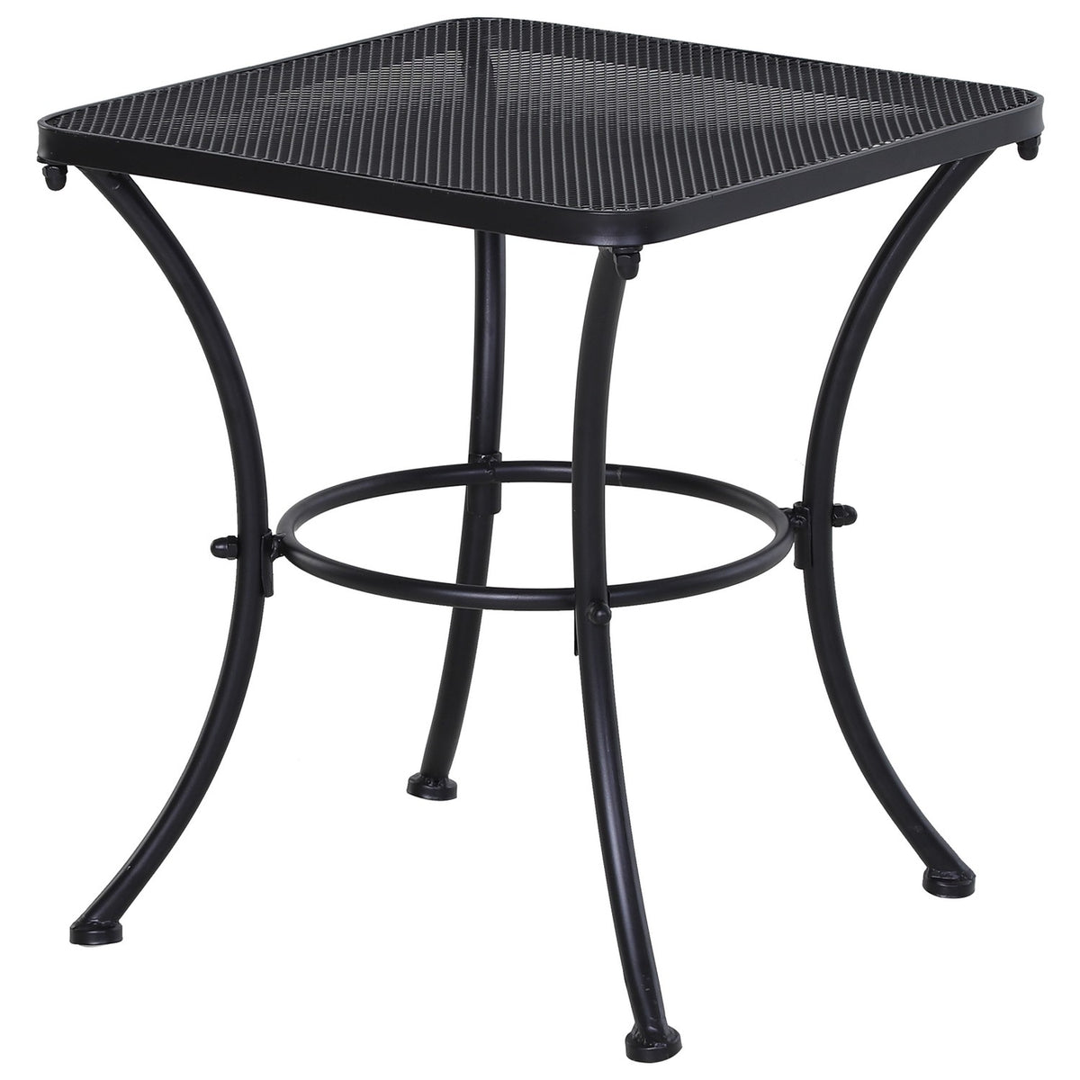 Side Table Black Garden Table, Balcony Table, Metal Coffee Table For Patio, 45X45X50Cm