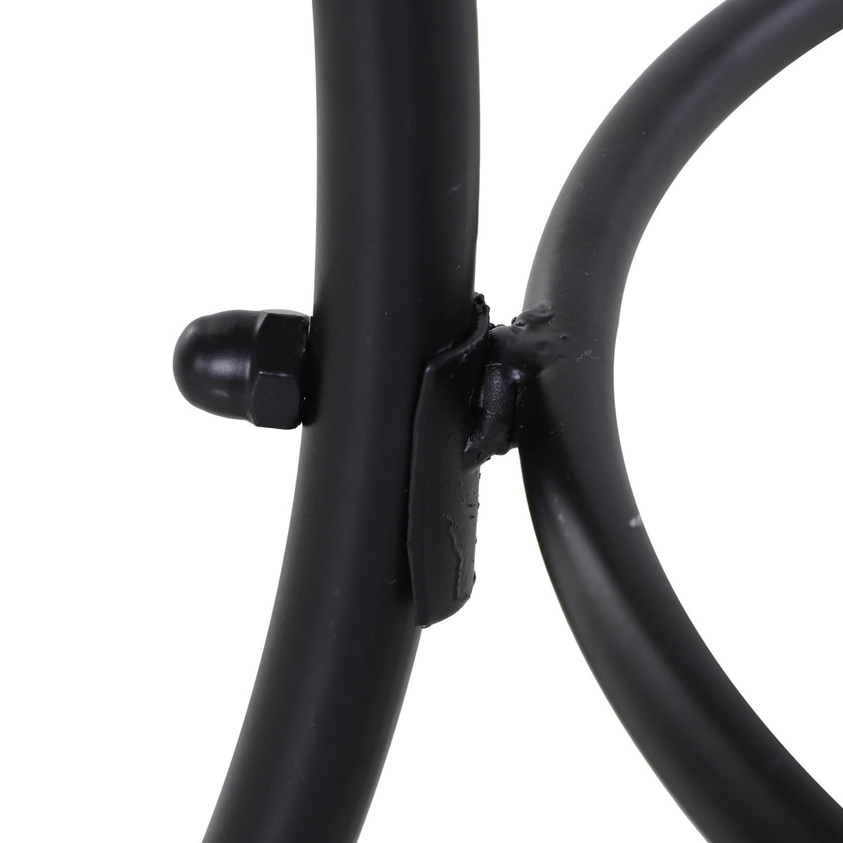 Side Table Black Garden Table, Balcony Table, Metal Coffee Table For Patio, 45X45X50Cm