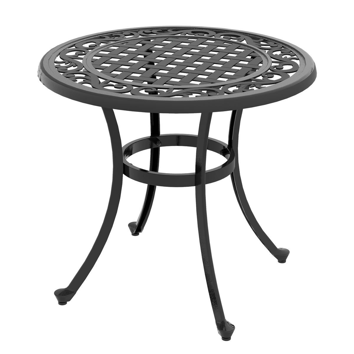Side Table, Garden Table, Patio Table With Aluminum Frame, Coffee Table Can Hold Up To 50 Kg For Garden, Balcony, Black, 60 X 60 X 53 Cm