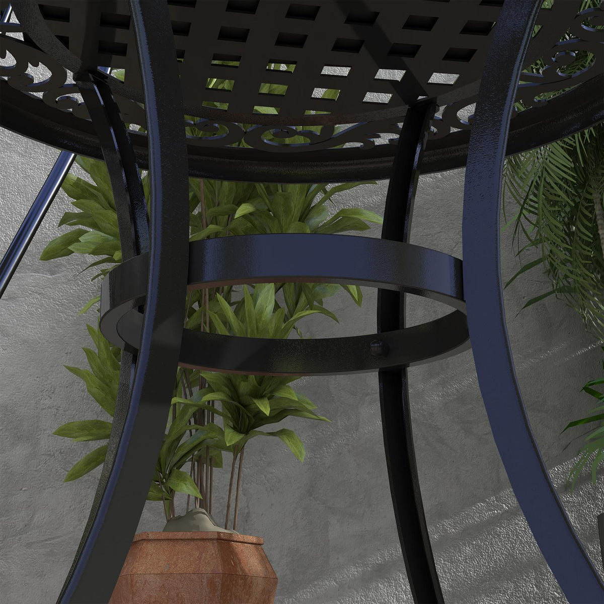Side Table, Garden Table, Patio Table With Aluminum Frame, Coffee Table Can Hold Up To 50 Kg For Garden, Balcony, Black, 60 X 60 X 53 Cm
