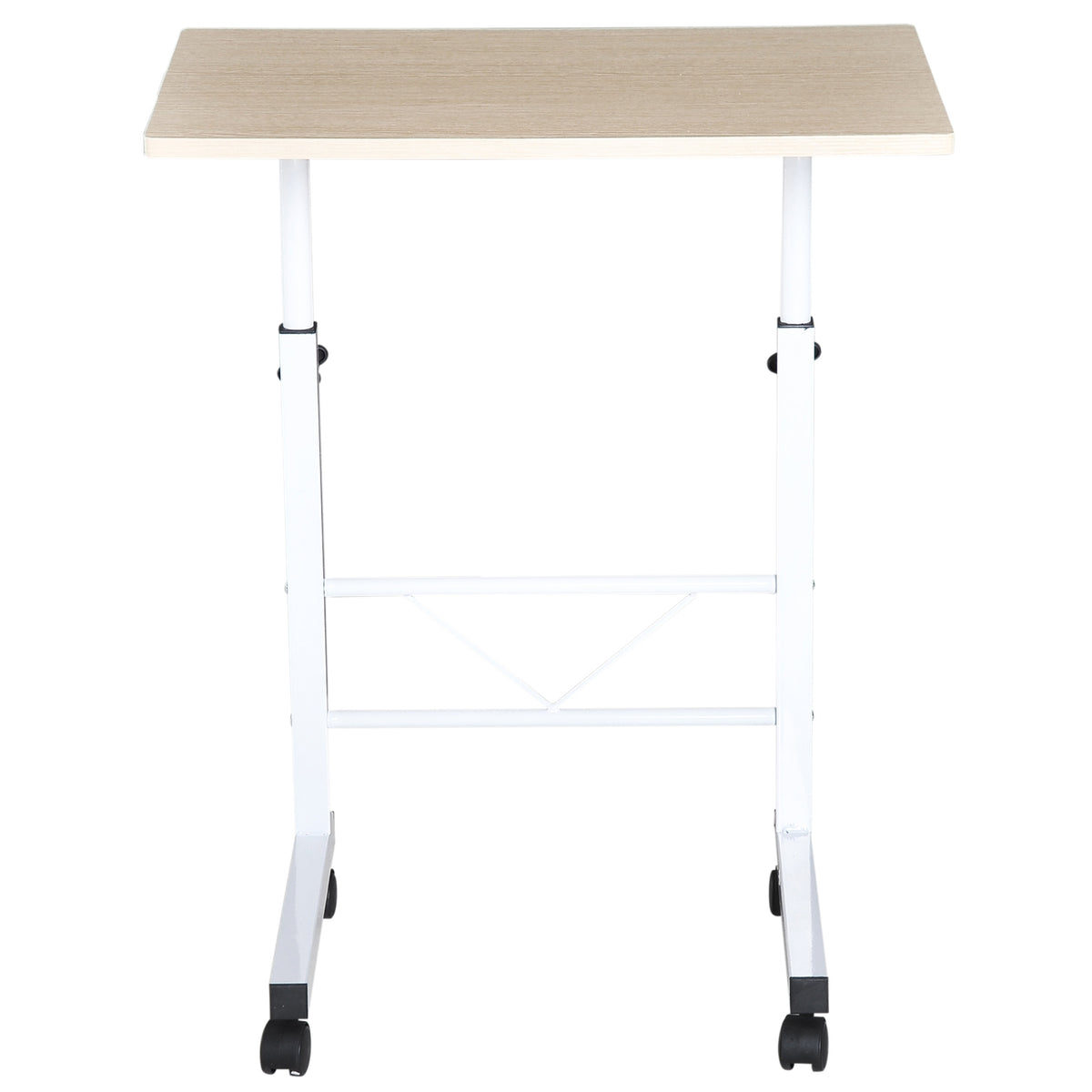 Side Table Height Adjustable Coffee Table Mobile End Desk Wheels Brakes C-Table Chipboard Steel Multicolored