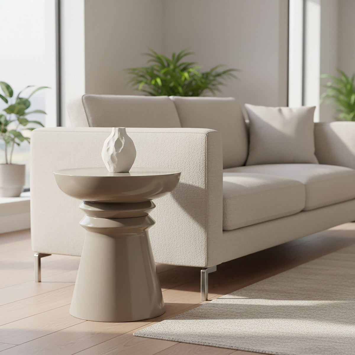 Side Table & Stool, Chess-Piece Design