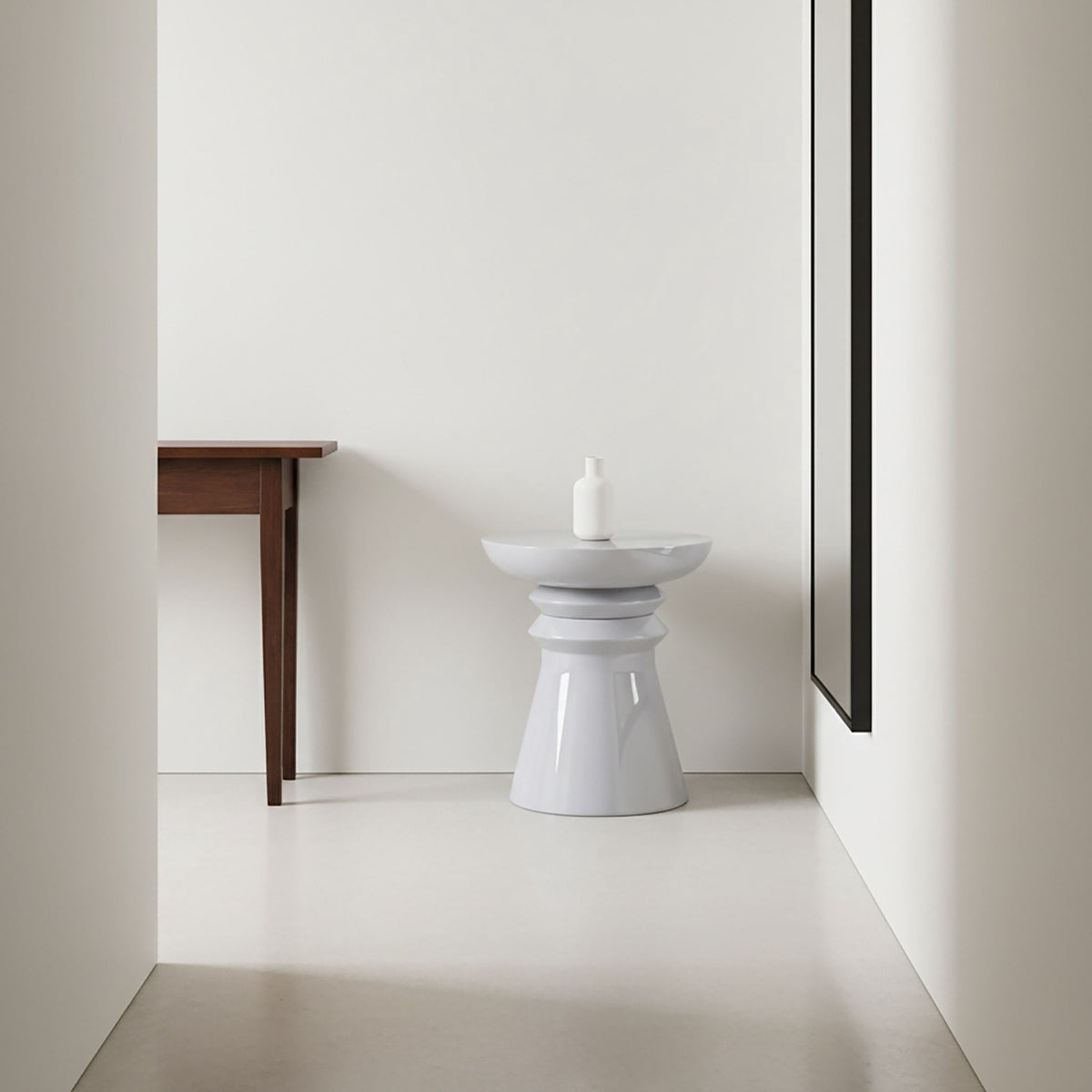 Side Table & Stool, Chess-Piece Design, Versatile Use