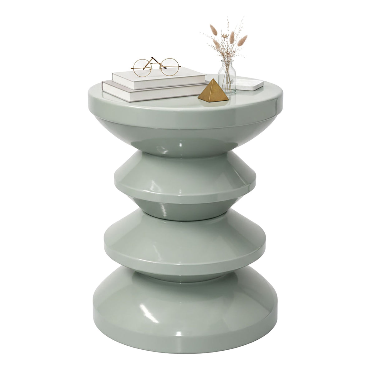 Side Table & Stool, Zigzag Design, 1960s–70s Style