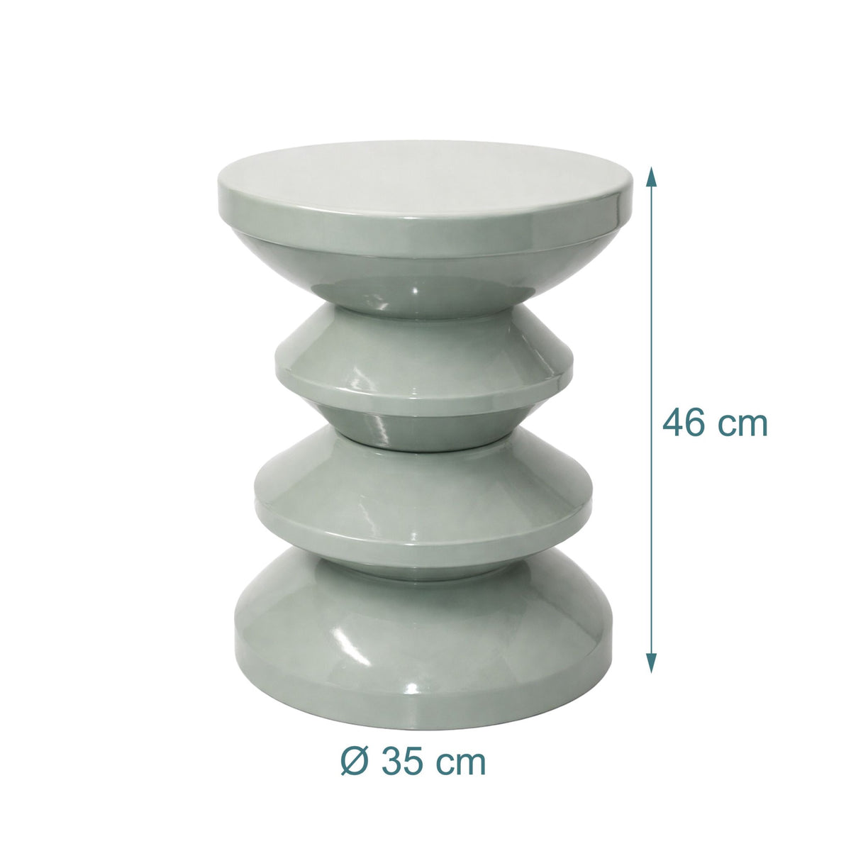 Side Table & Stool, Zigzag Design, 1960s–70s Style