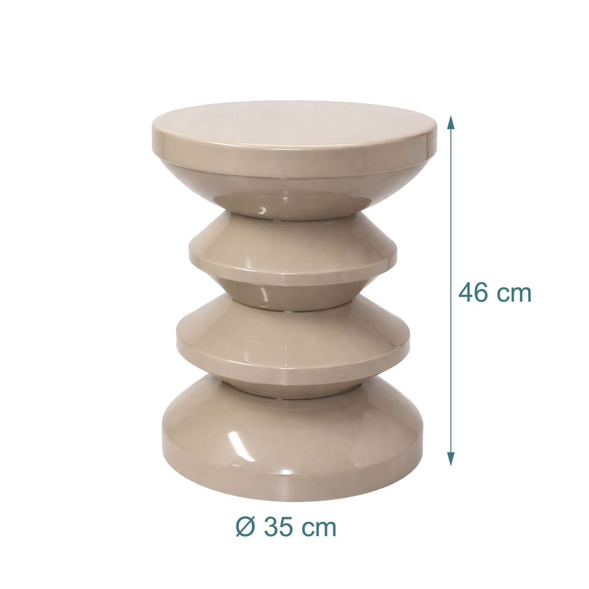 Side Table & Stool – Zigzag Design, 1960s–70s Style