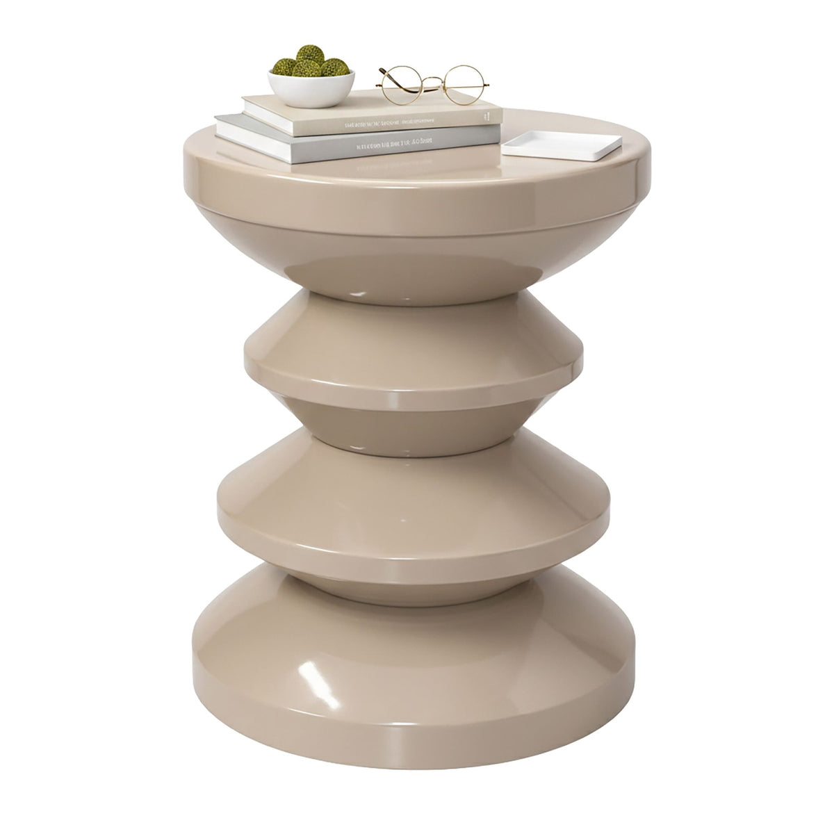 Side Table & Stool – Zigzag Design, 1960s–70s Style