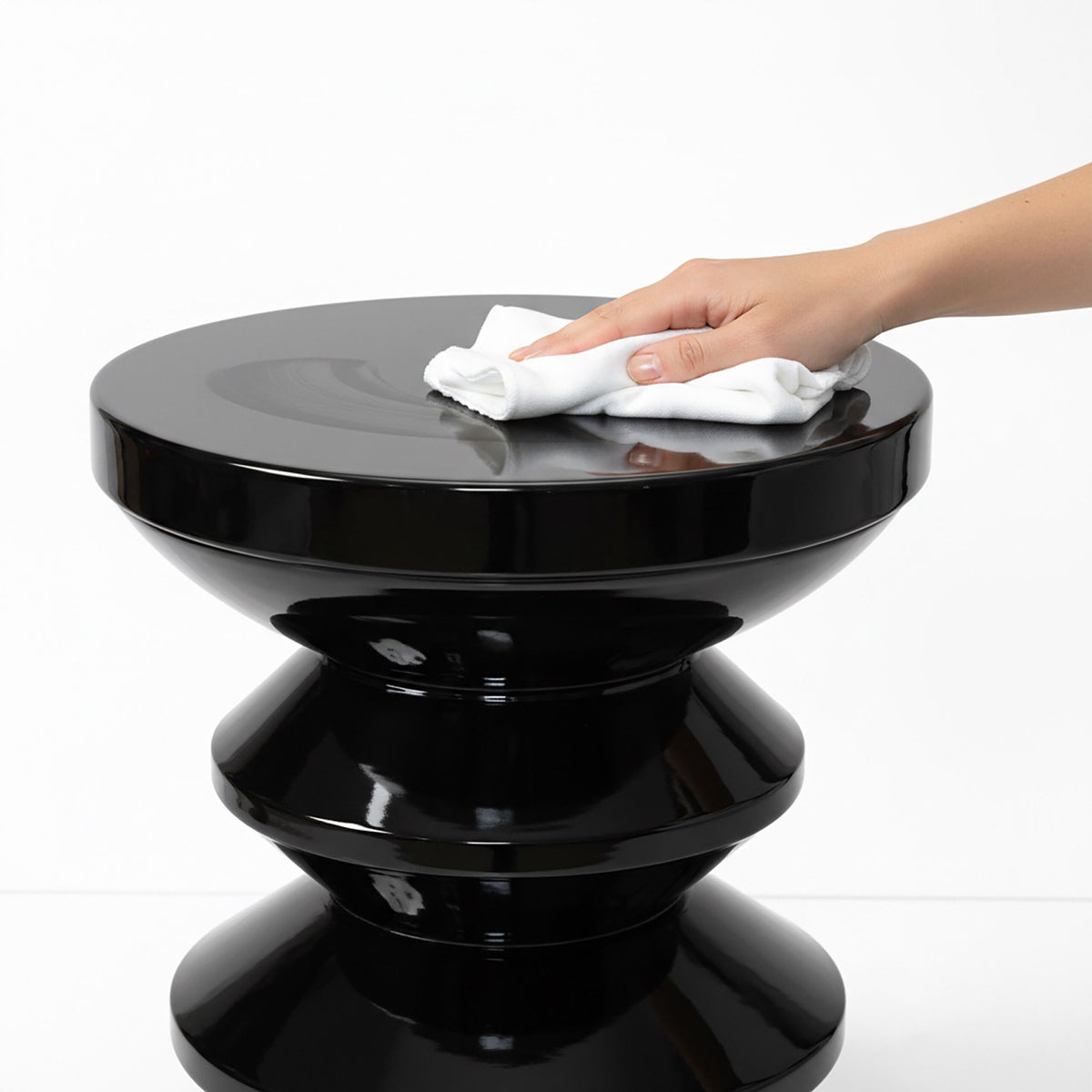 Side Table & Stool – Zigzag Design, Space Age Style