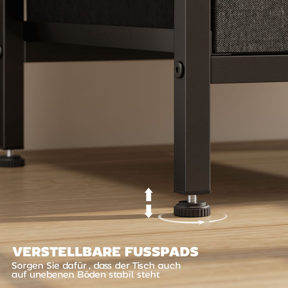 Side Table with Charging Station, Steel Frame, Black, 40x30x60 cm
