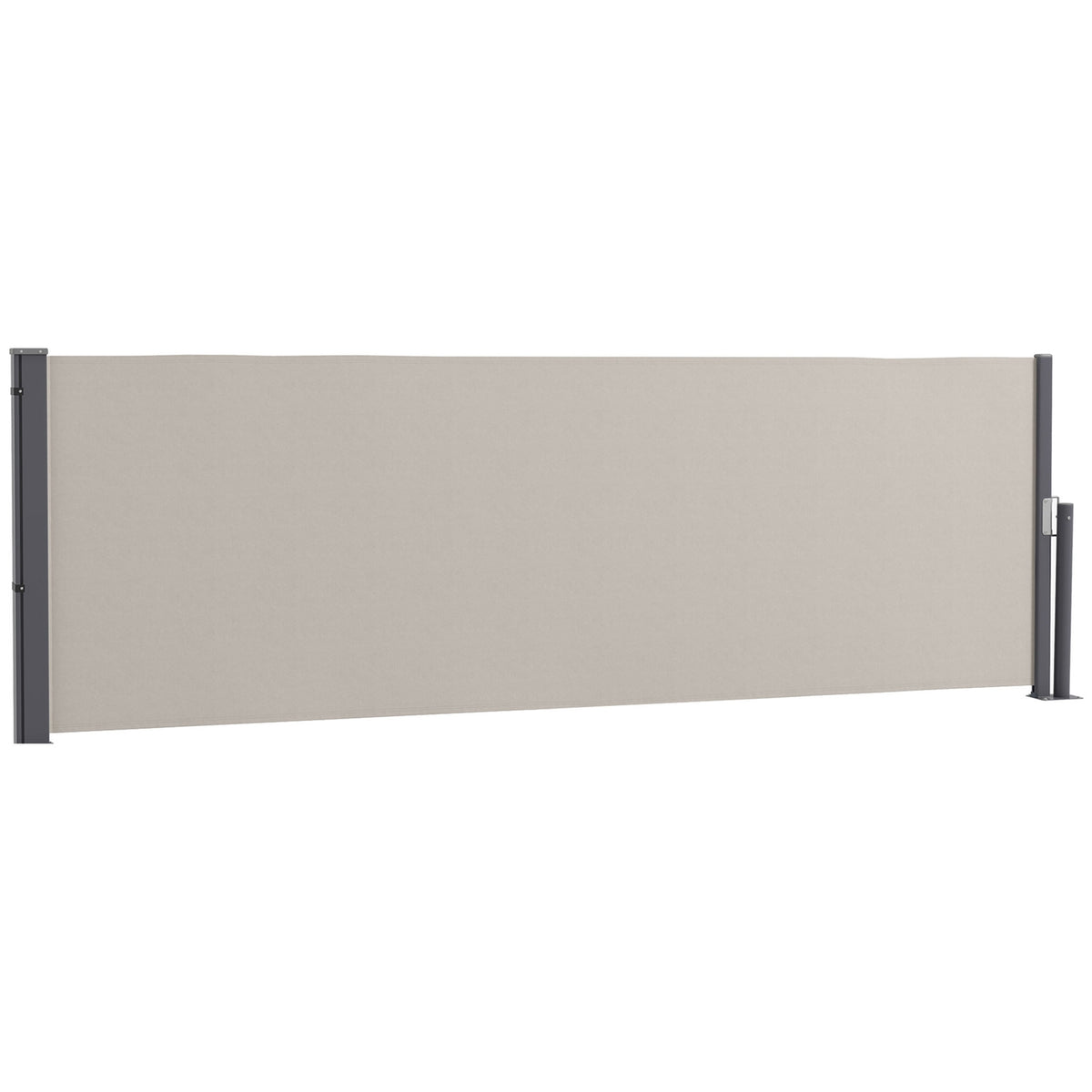 Side awning extendable 300x100cm garden awning privacy wall with UV protection wind protection made of polyester in light gray