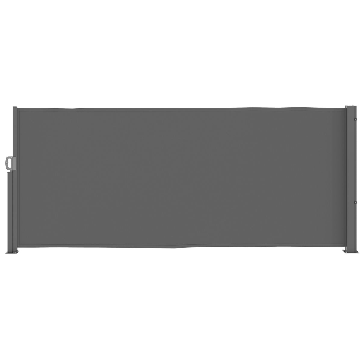 Side awning, extendable, opaque, privacy screen with wall bracket, coating, side wall awning, wall awning, wind protection, 300 x 140 cm, awning for balcony, terrace, garden, dark gray