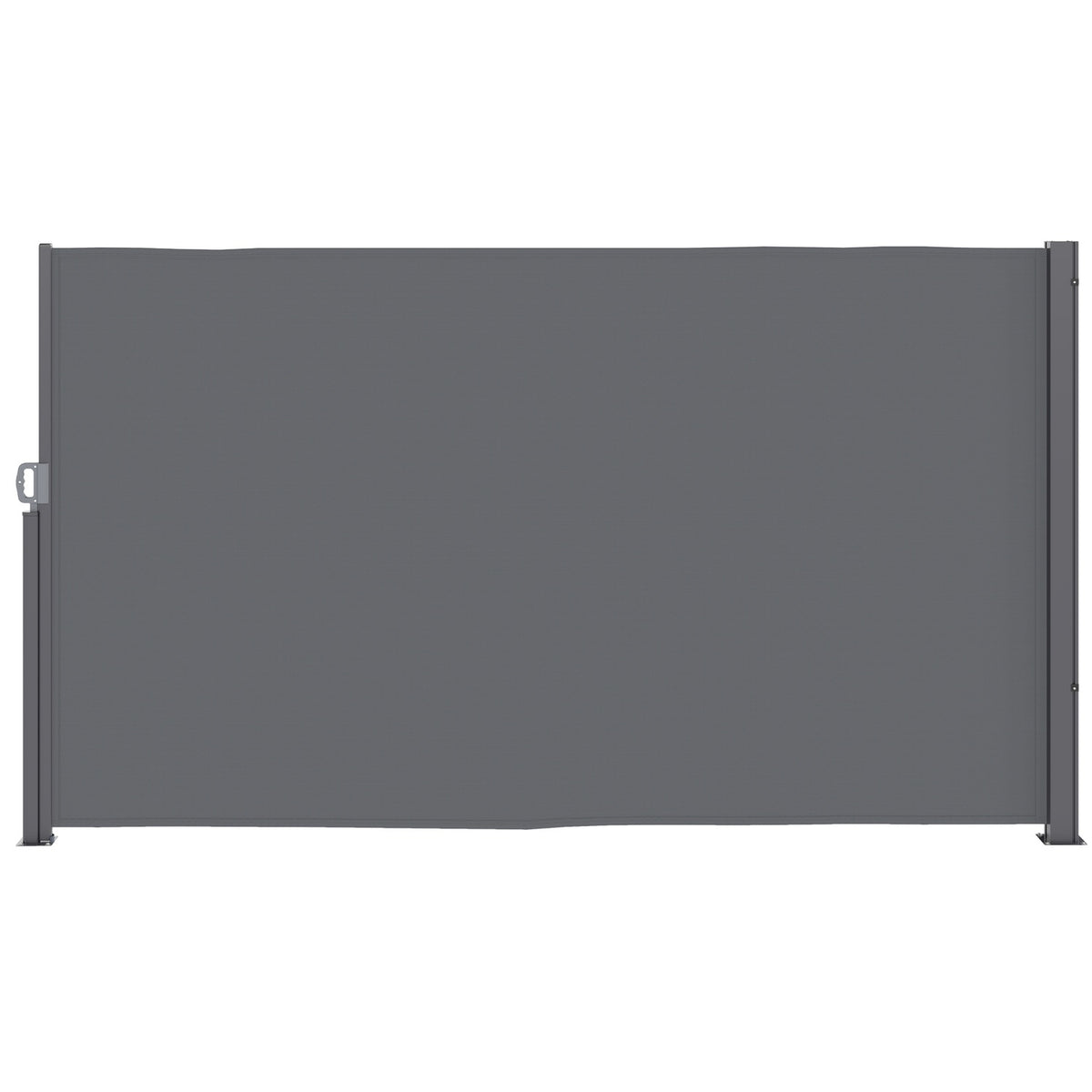 Side awning, extendable, opaque, privacy screen with wall bracket, coating, side wall awning, wall awning, wind protection, 300 x 180 cm, awning for balcony, terrace, garden, dark gray