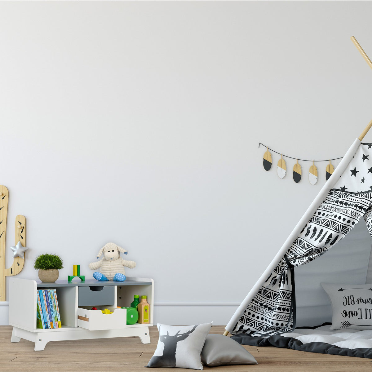 Sideboard for children 4 compartments