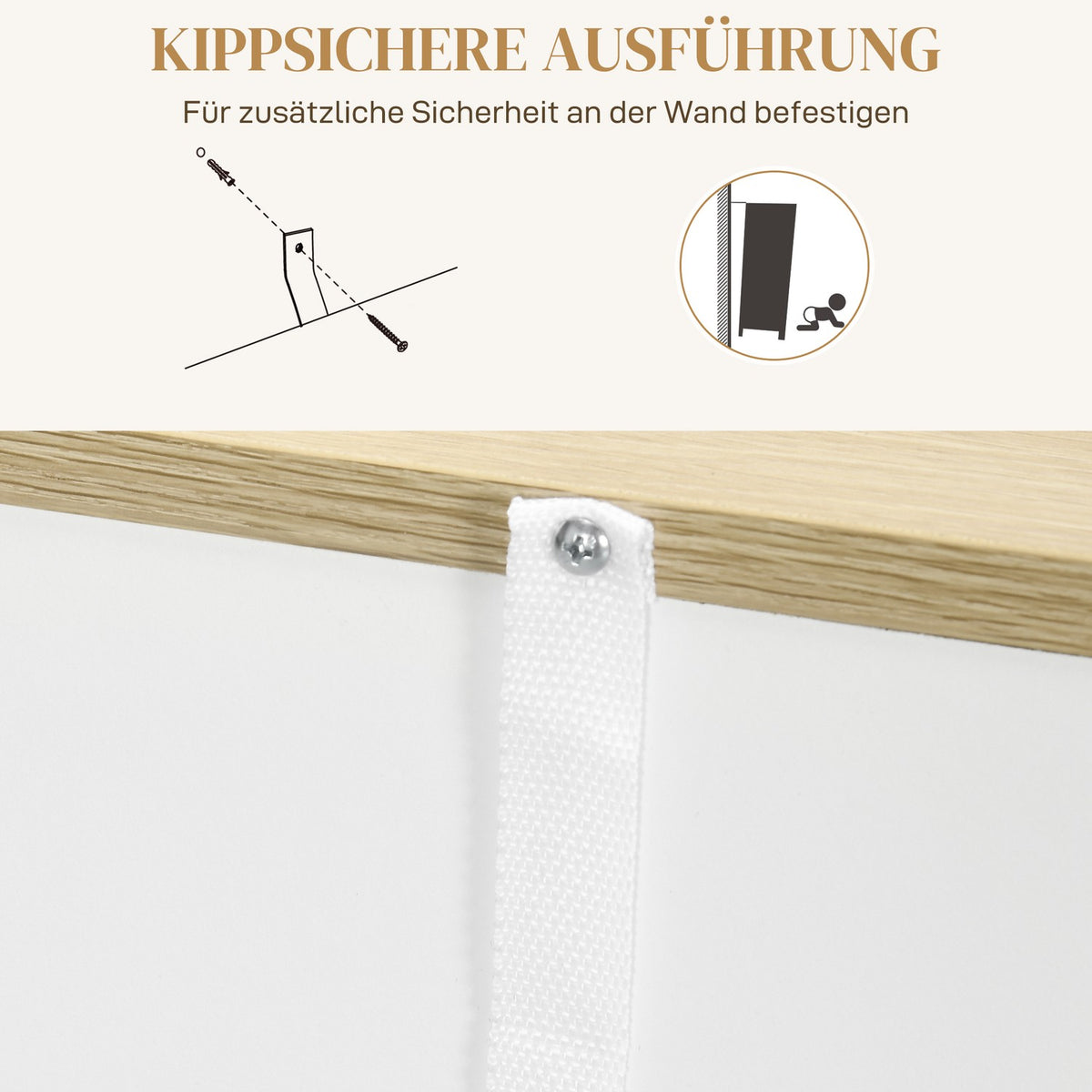 Sideboard, kitchen cabinet with drawer, adjustable shelf, storage cabinet with anti-tip protection, side cabinet for kitchen, dining room, 105 x 30 x 81.5 cm white