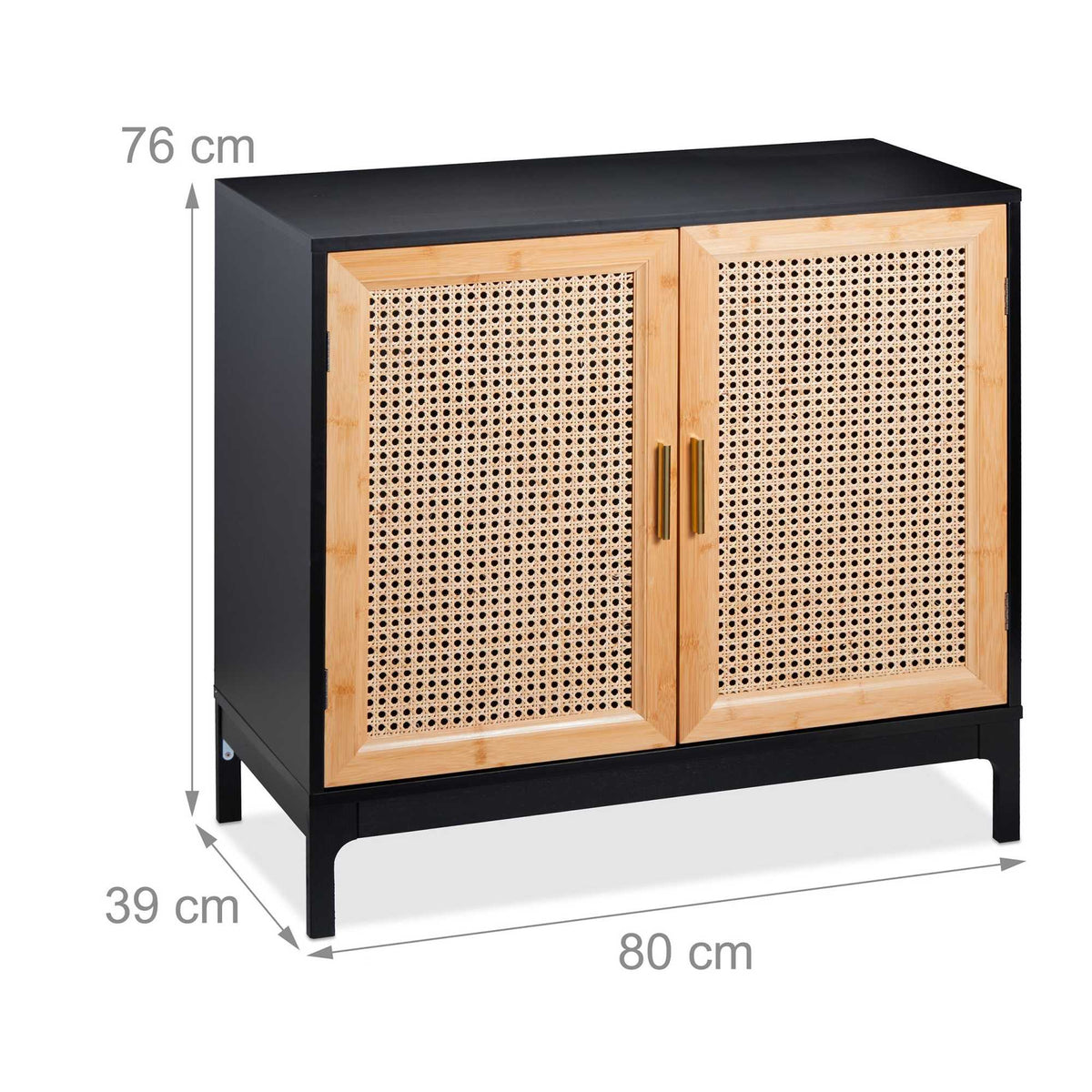 Sideboard with 2 doors in rattan