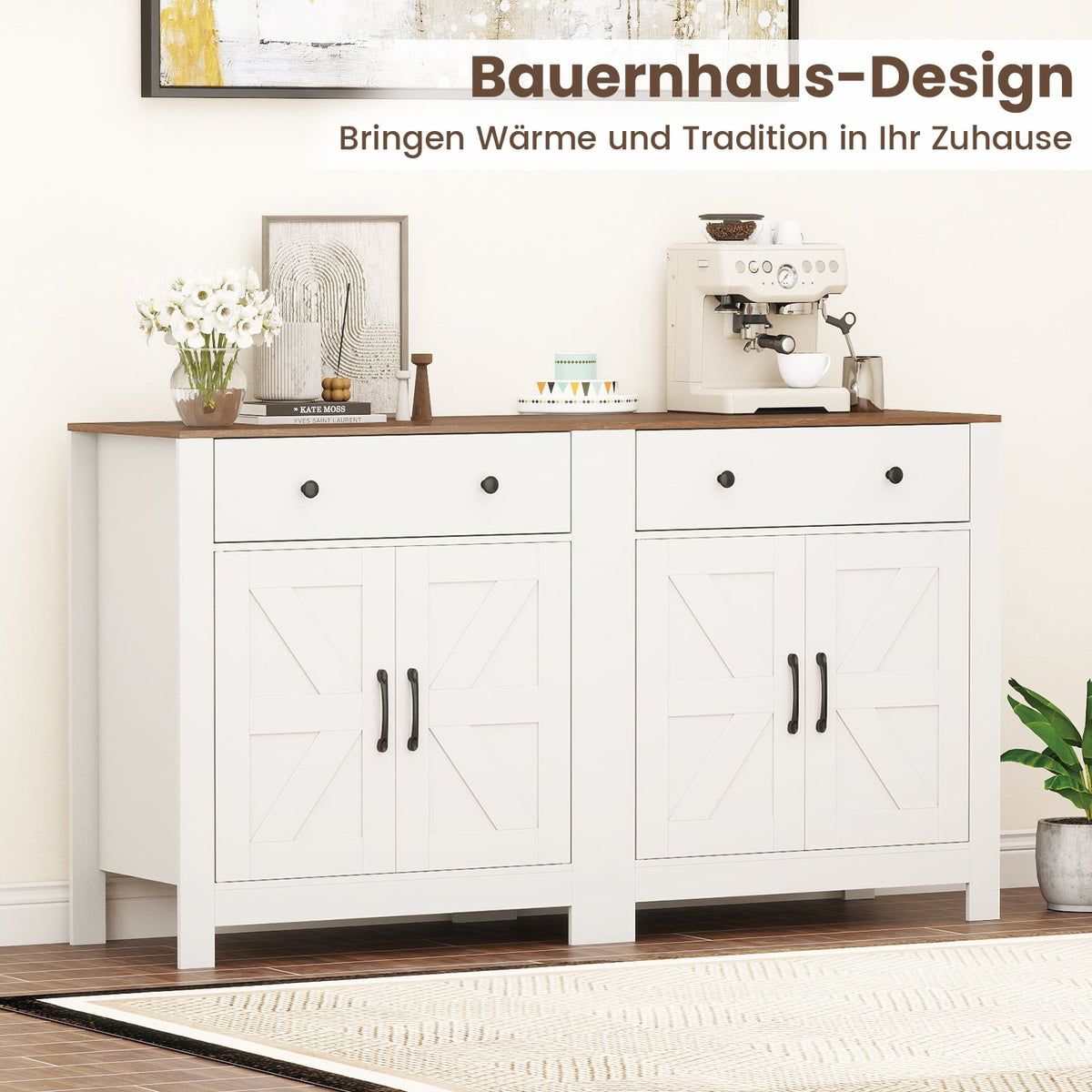 Sideboard with Adjustable Shelf, Drawer, and Doors