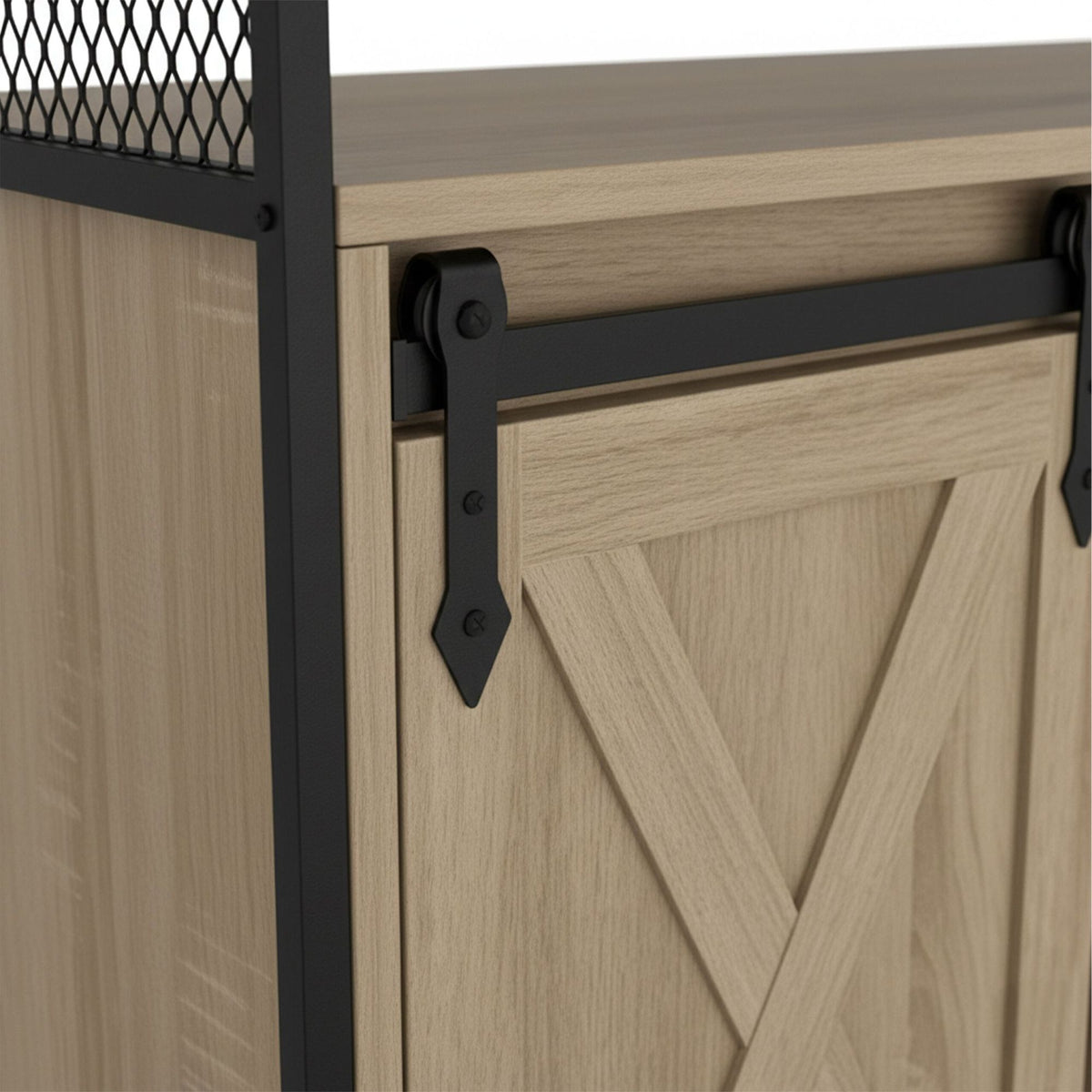 Sideboard with Sliding Barn Doors – Rustic Storage Cabinet