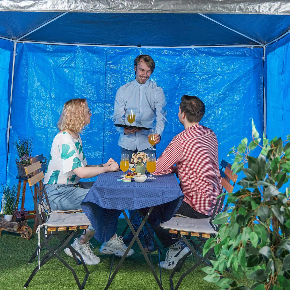 Side panels for blue gazebo, set of 3